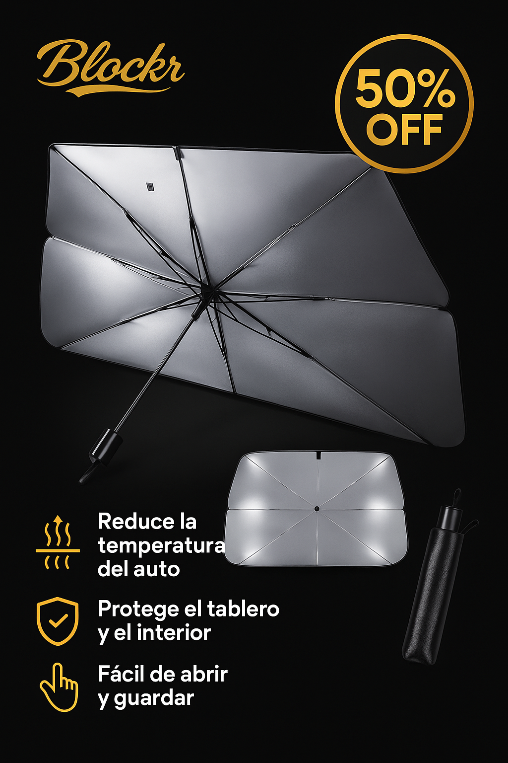 Paraguas Parabrisa anti sol y calor Blockr